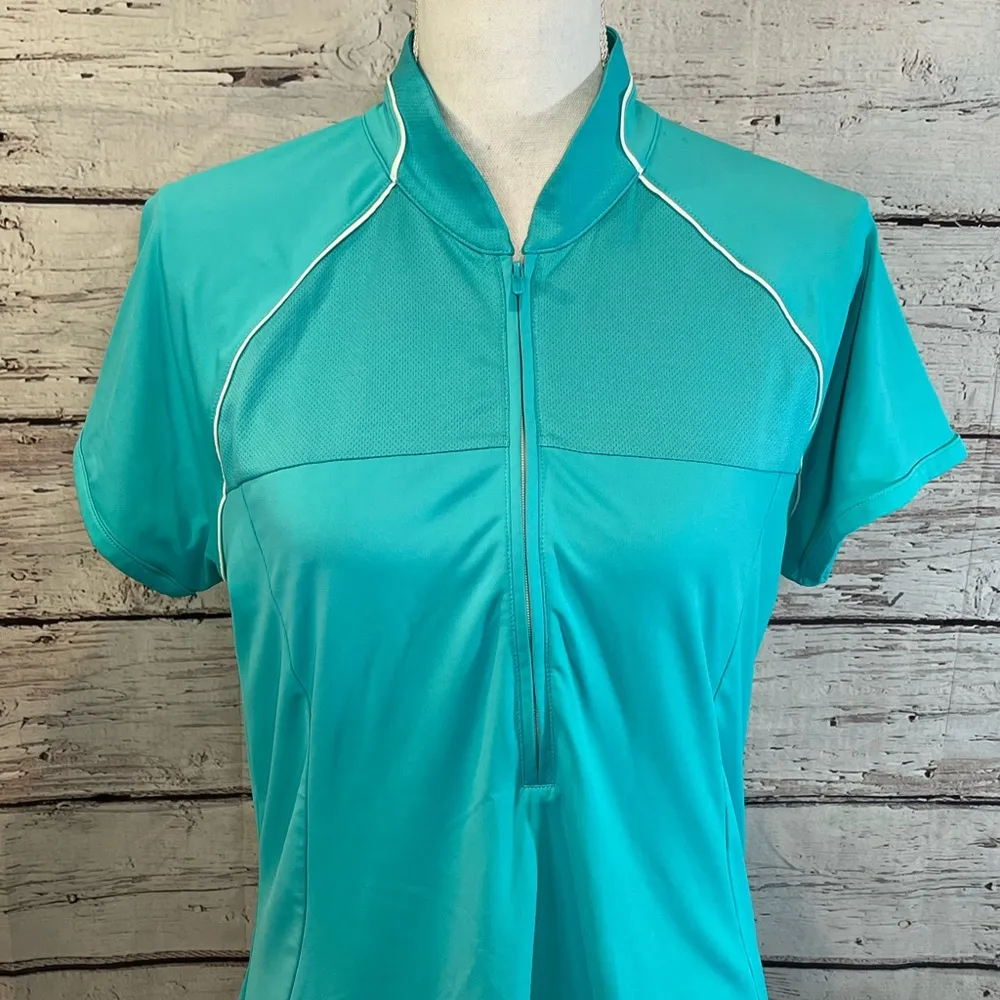 ADIDAS Pure Motion Teal Golf Shirt-Medium - Image 2