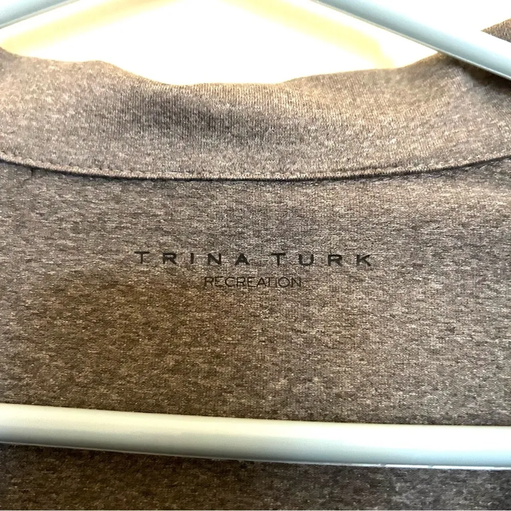 NWT TRINA TURK RECREATION Gray Jacket with Striped Sleeves Women’s Small - Image 3