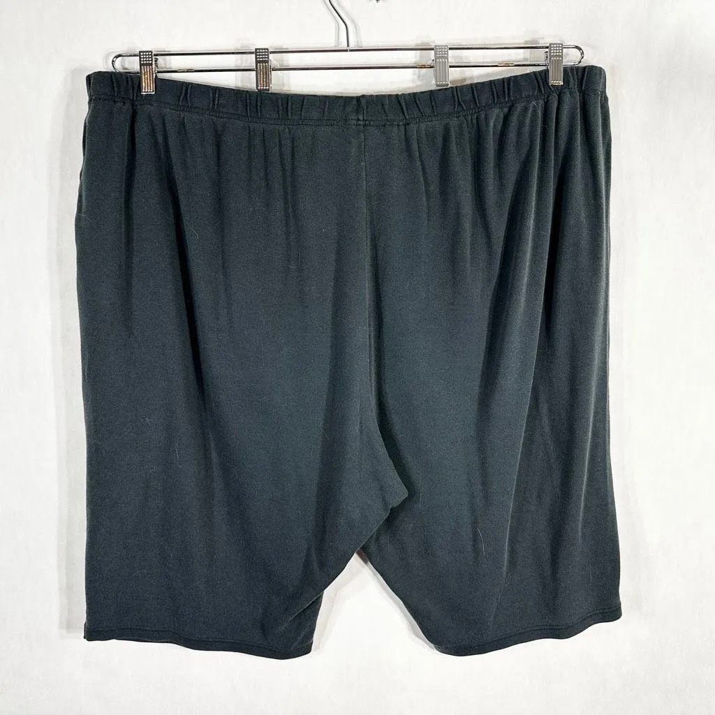 Roamans Plus Size 5X Capris 38W 40W Black Elastic Waist Pockets Pull On 121 - Image 2