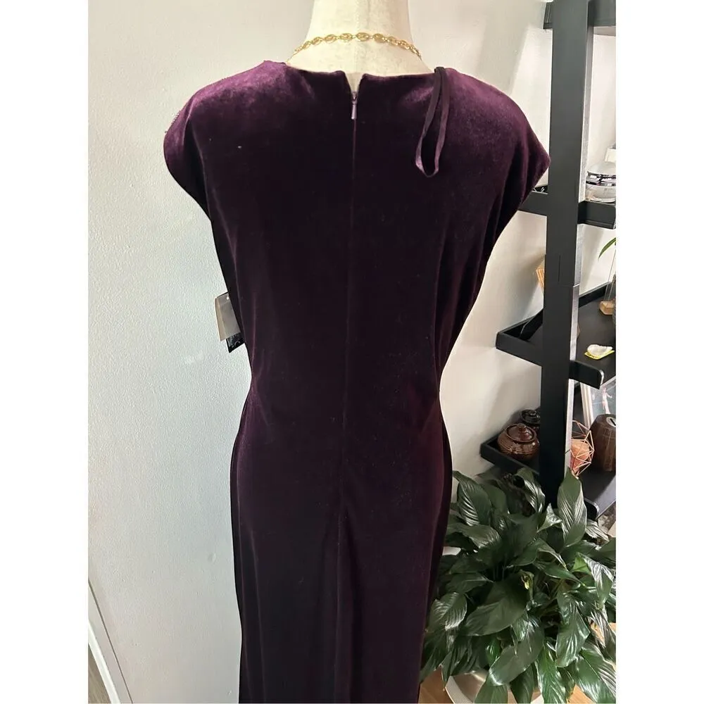 ALEX EVENINGS Stretch velvet dress with applications. Size 8 mother of t… - Image 3