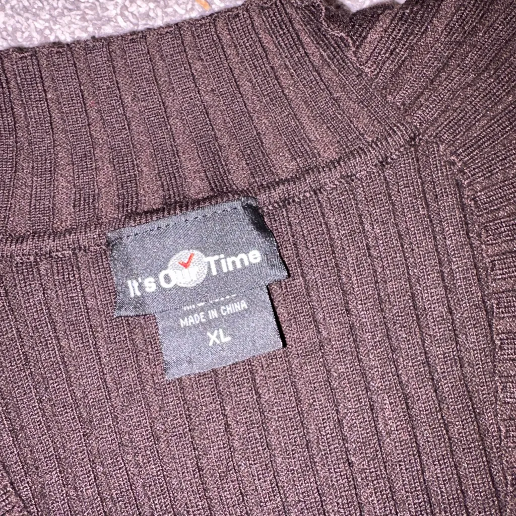 It's Our Time Deep Brown Y2K V-Neck Sweater - Image 3