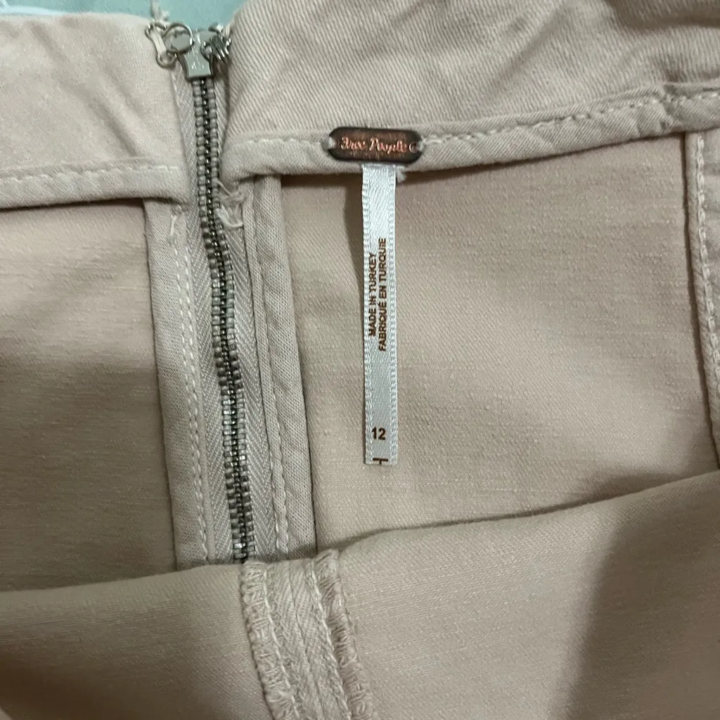 Free People Modern Femme Women's Mini Skirt Khaki Stretch Size 12 - Image 5