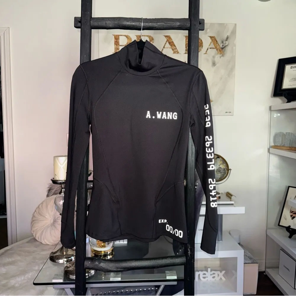 Alexander Wang Black Credit Card Technical Jersey Top - Image 4