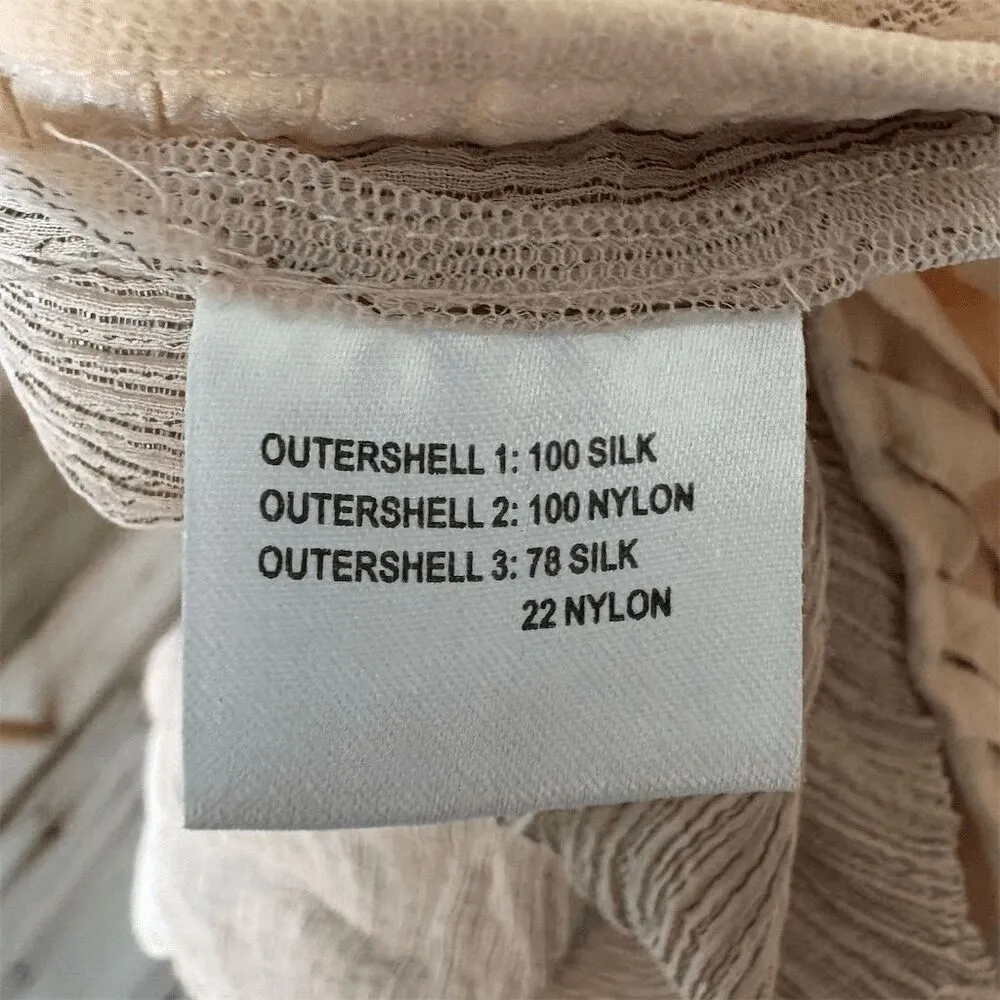 Sachin + Babi Cream Silk Sheet XS Sleeveless Party Cocktail Sheer Mesh Shoulder - Image 7