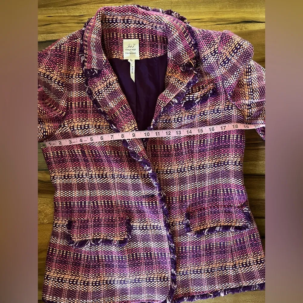 NWOT - Cinq A Sept Khloe Boxweave Tweed Blazer Size 8 - Image 8