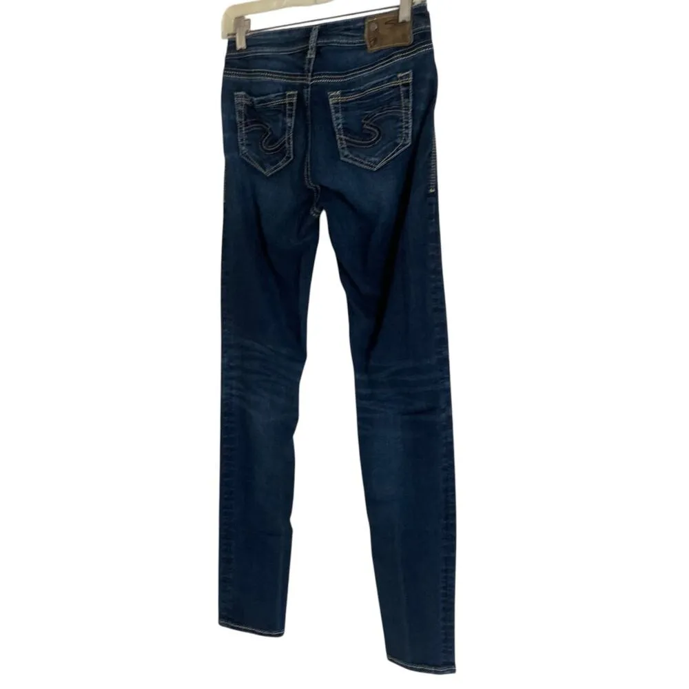 Silver Jeans Co Suki High Super Skinny Mid Wash Tailored Stretchy Jeans Size 26 - Image 4