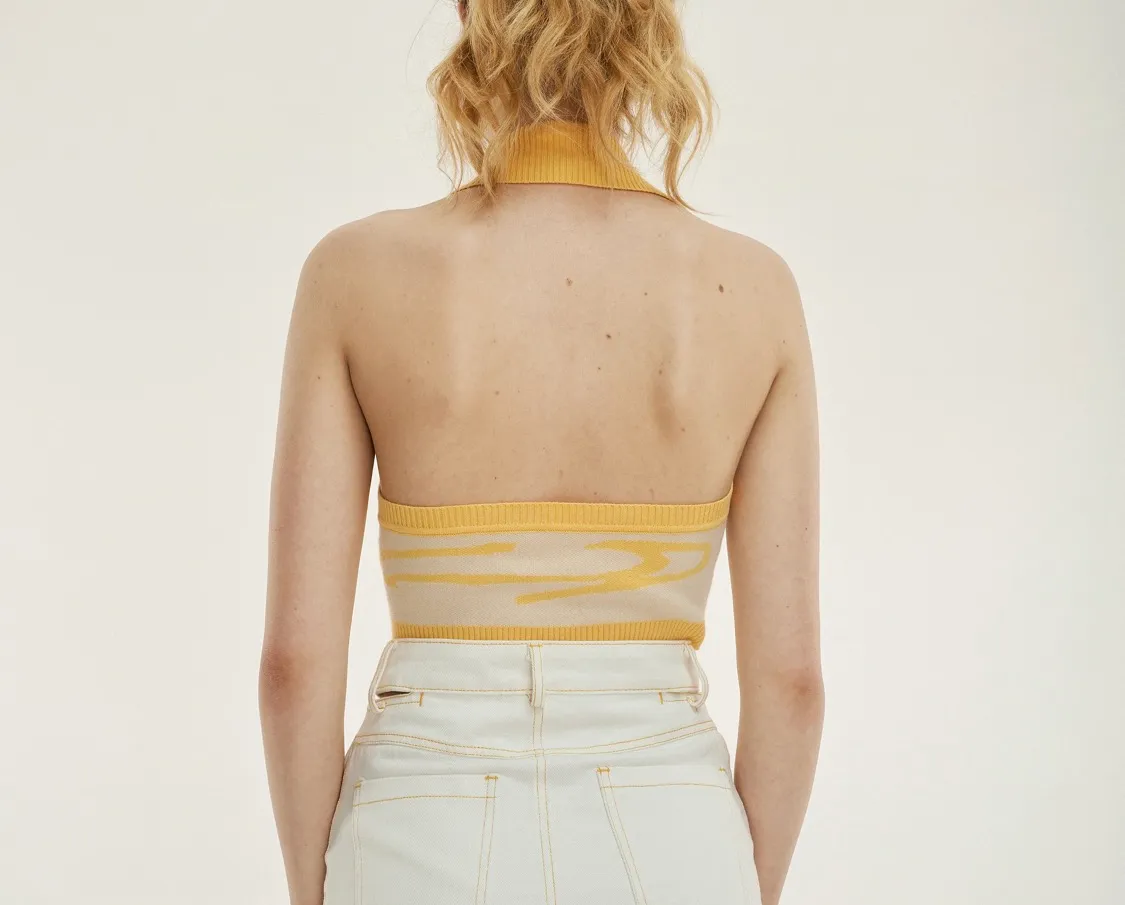 Cider Button Up Knitted Halter Top - Image 3