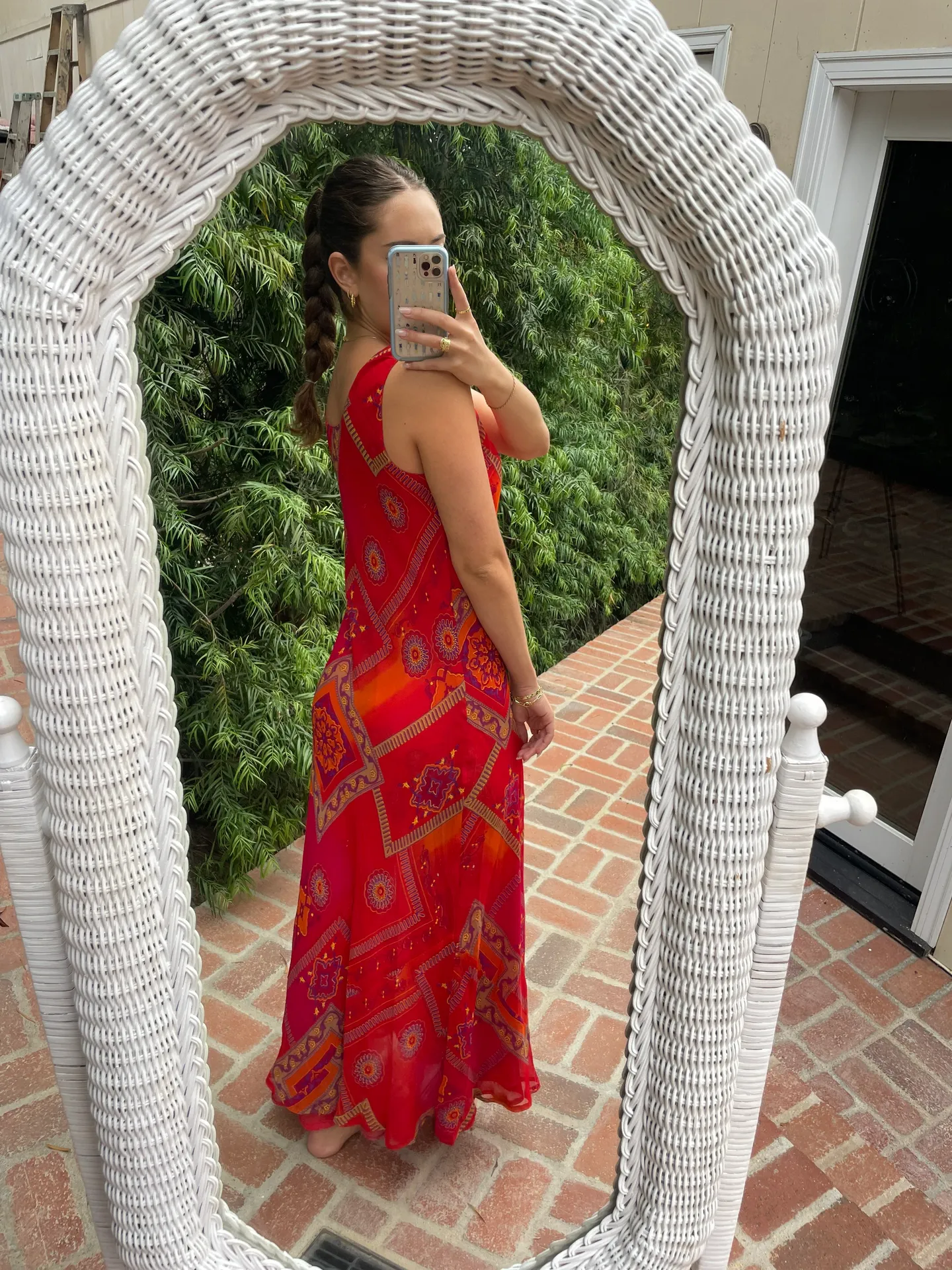 Beautiful Retro Maxi Dress Red Size M - Image 4