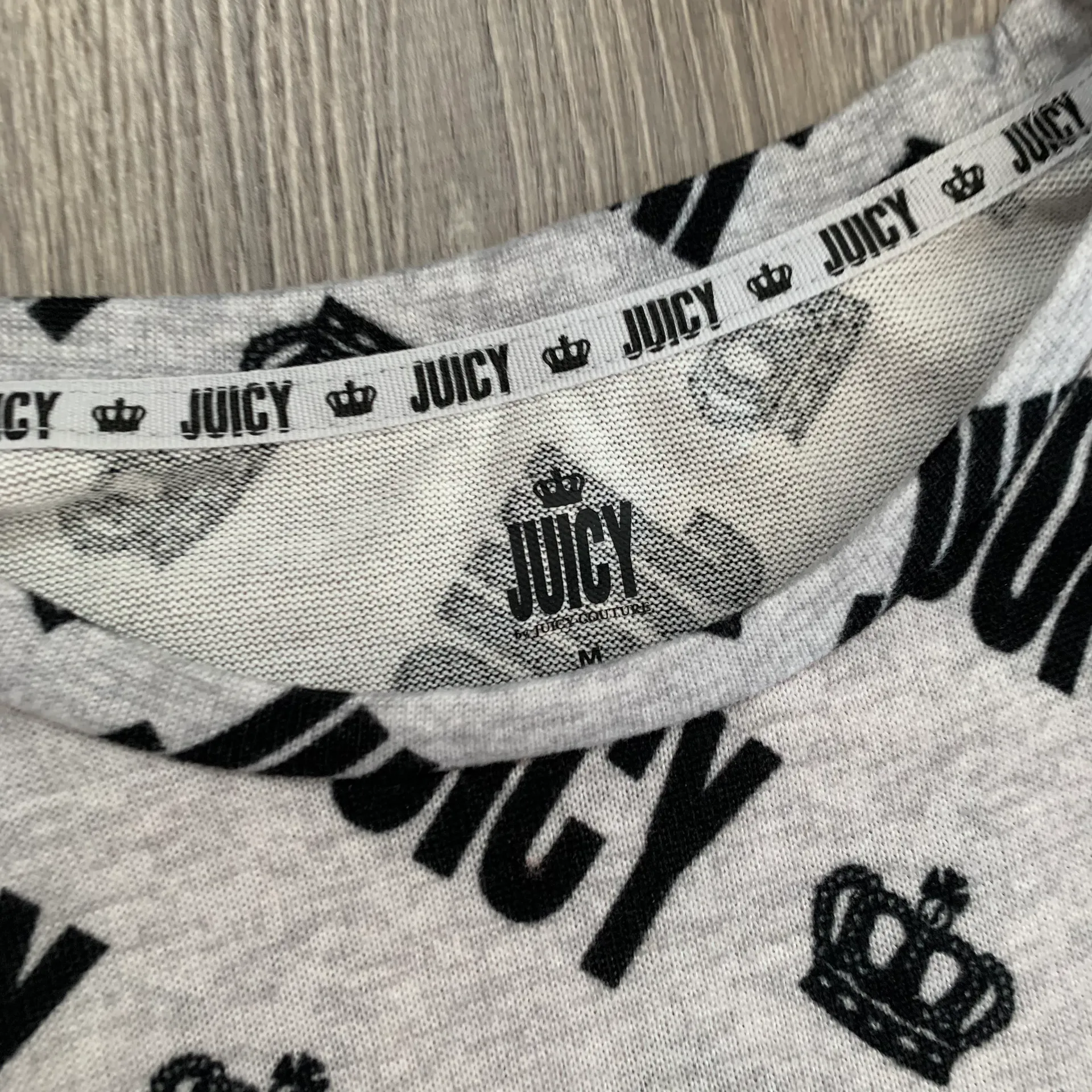 Juicy By  WOmens Long Sleeve crew neck nightshirt heather gray - Image 6