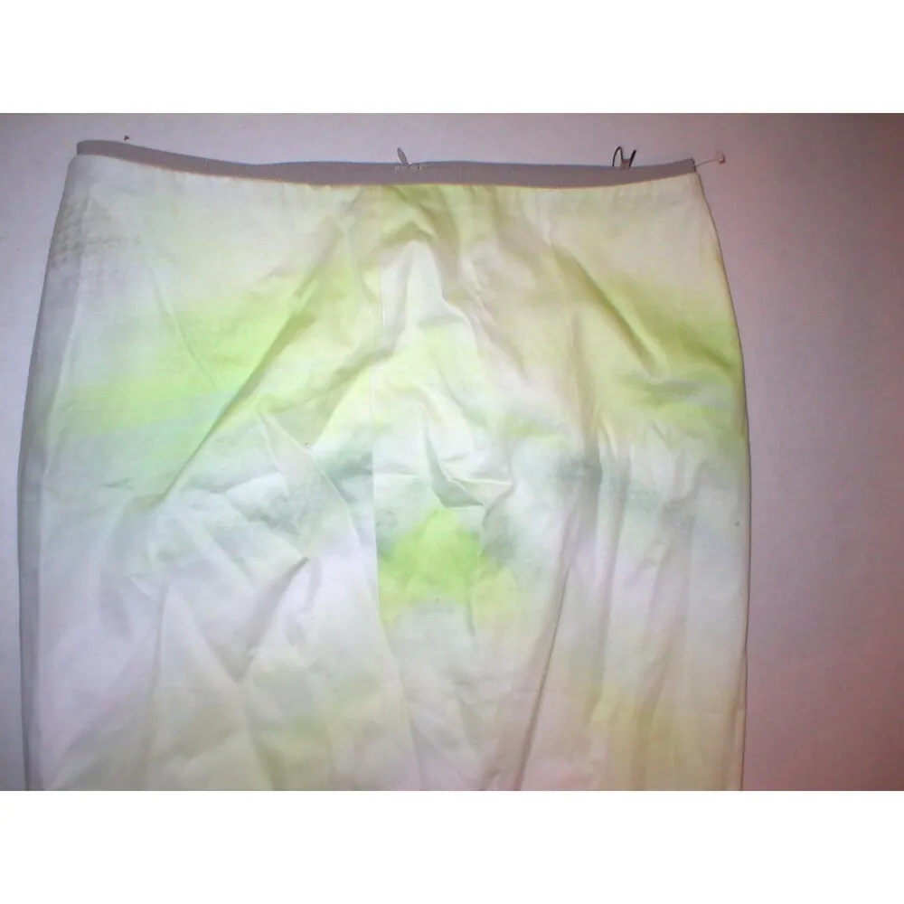New Womens Designer Tahari Yellow White Tan Skirt Lined Office 12 NWT Ombre Gree - Image 6