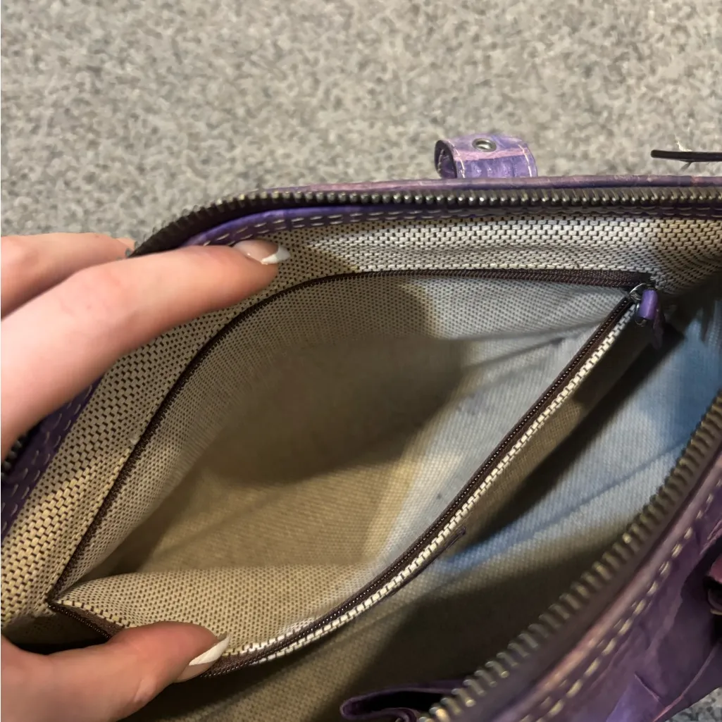 Dooney & Bourke Purple Croc Purse - Image 6