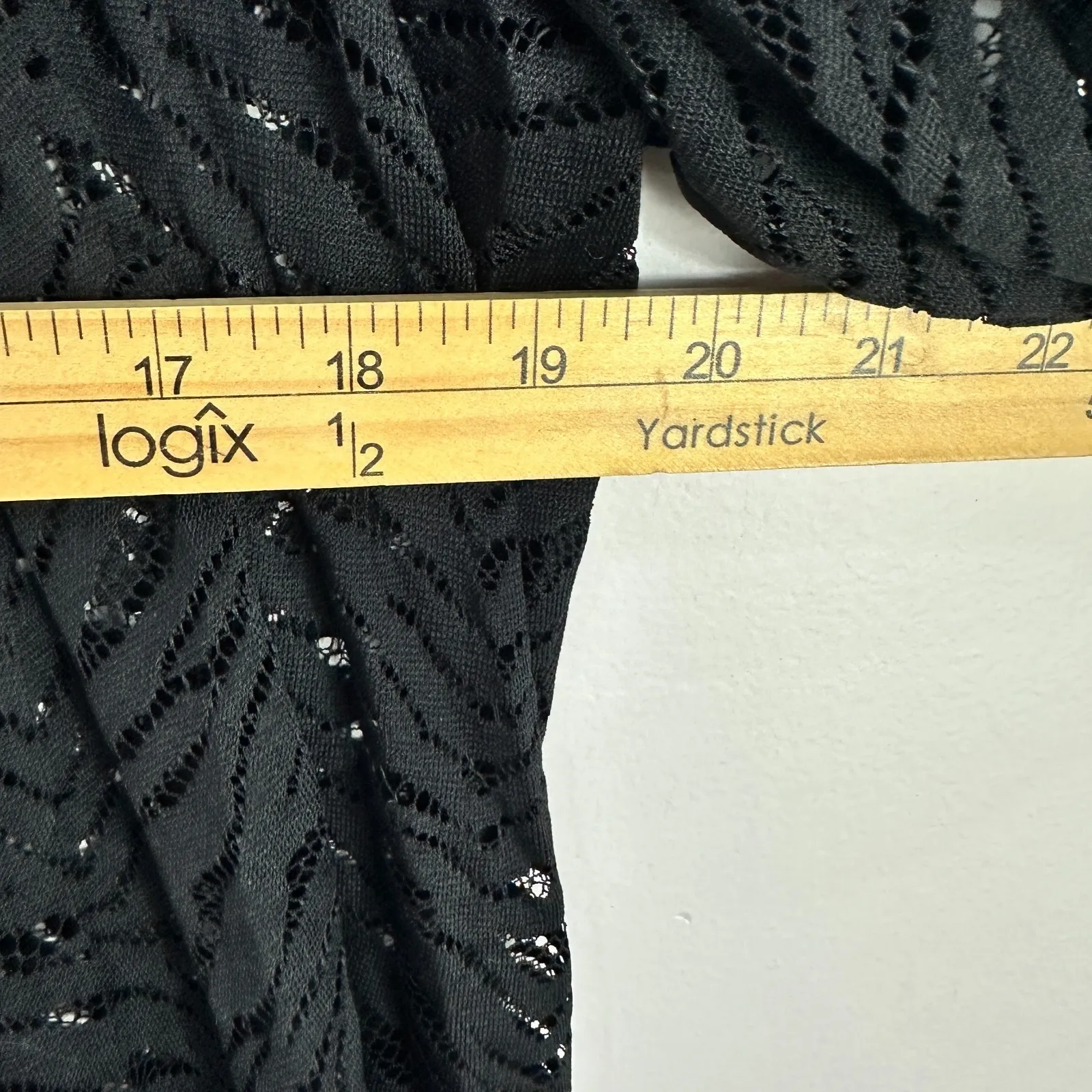 Susan Graver Cardigan Women XS Black Sheer Zebra Burnout Open Front Drape Witchy - Image 5