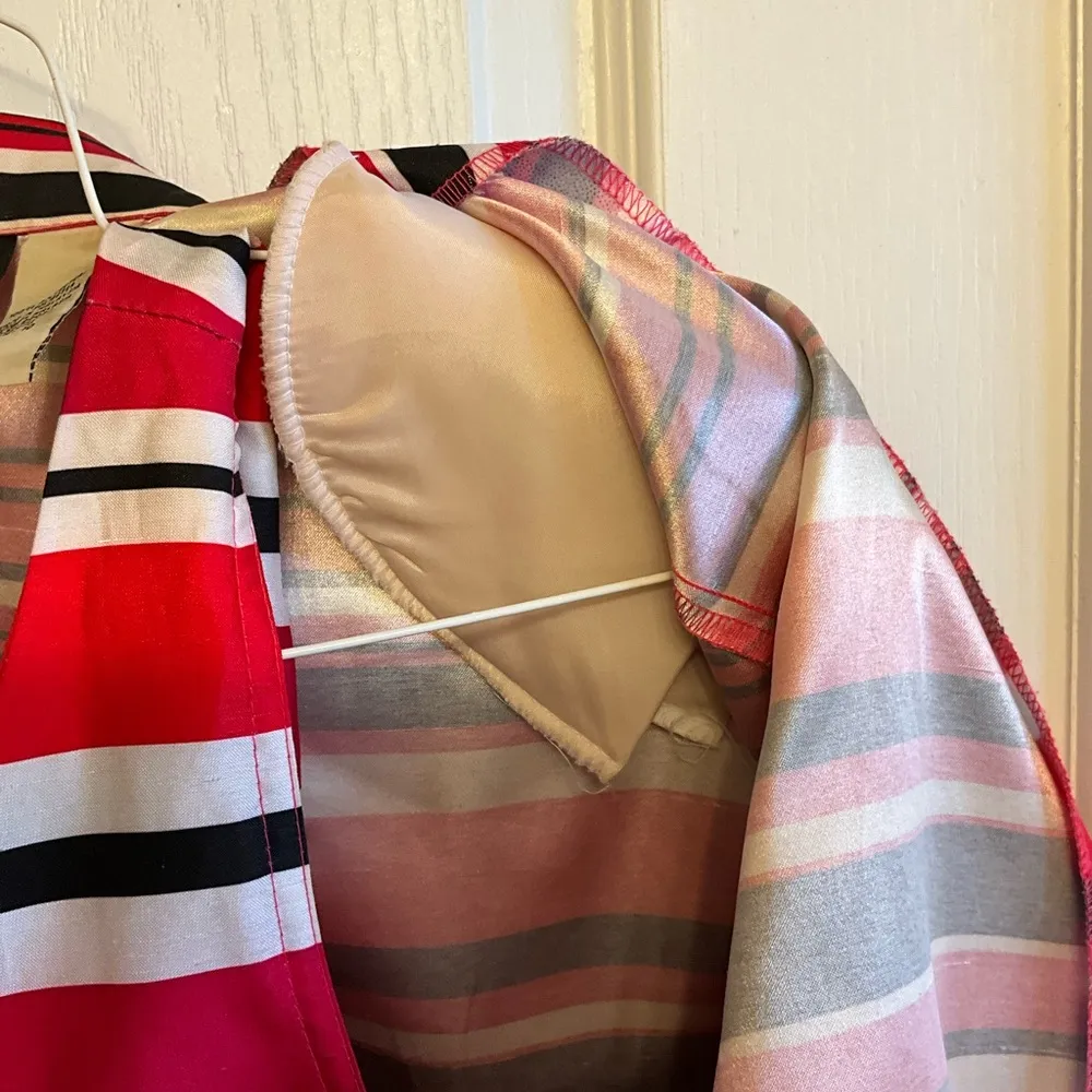 Vintage Sag Harbor Red and Black Striped Blazer Set Lightweight Fabric Size 10 - Image 5