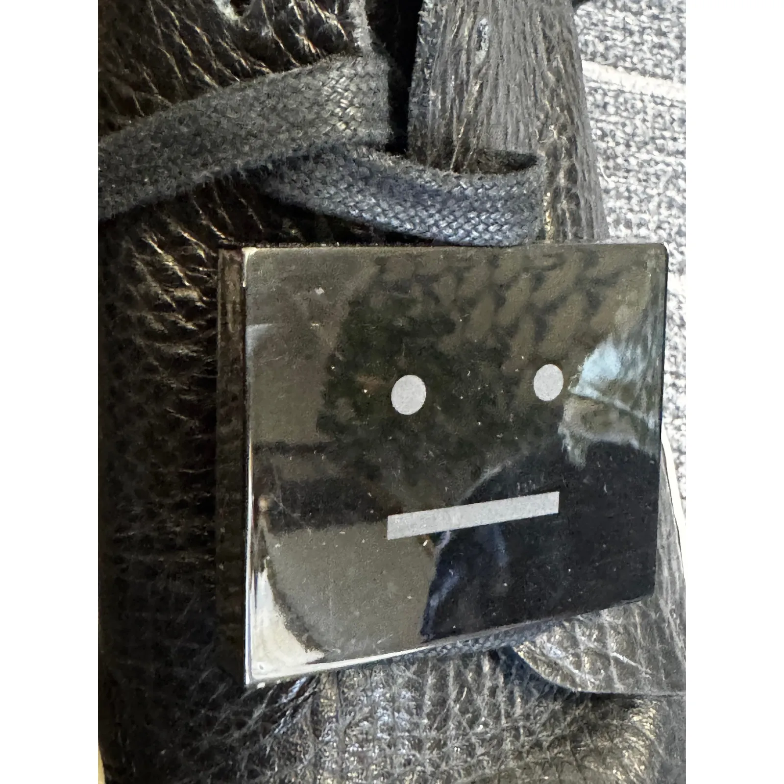 Acne Studios Face Plaque Sneakers Black Leather Women’s 38 - Image 6