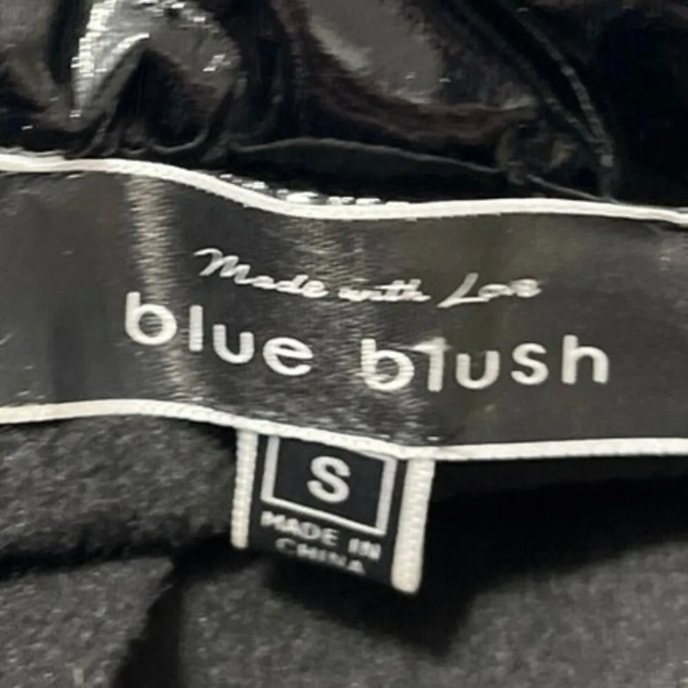 Blue Blush Women's Black Latex Faux Patent Leather Mini Pencil Skirt Size S - Image 4