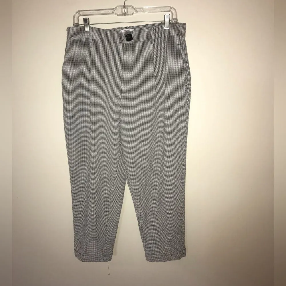 Mango Suit houndstooth pleat front cropped pants - Image 3