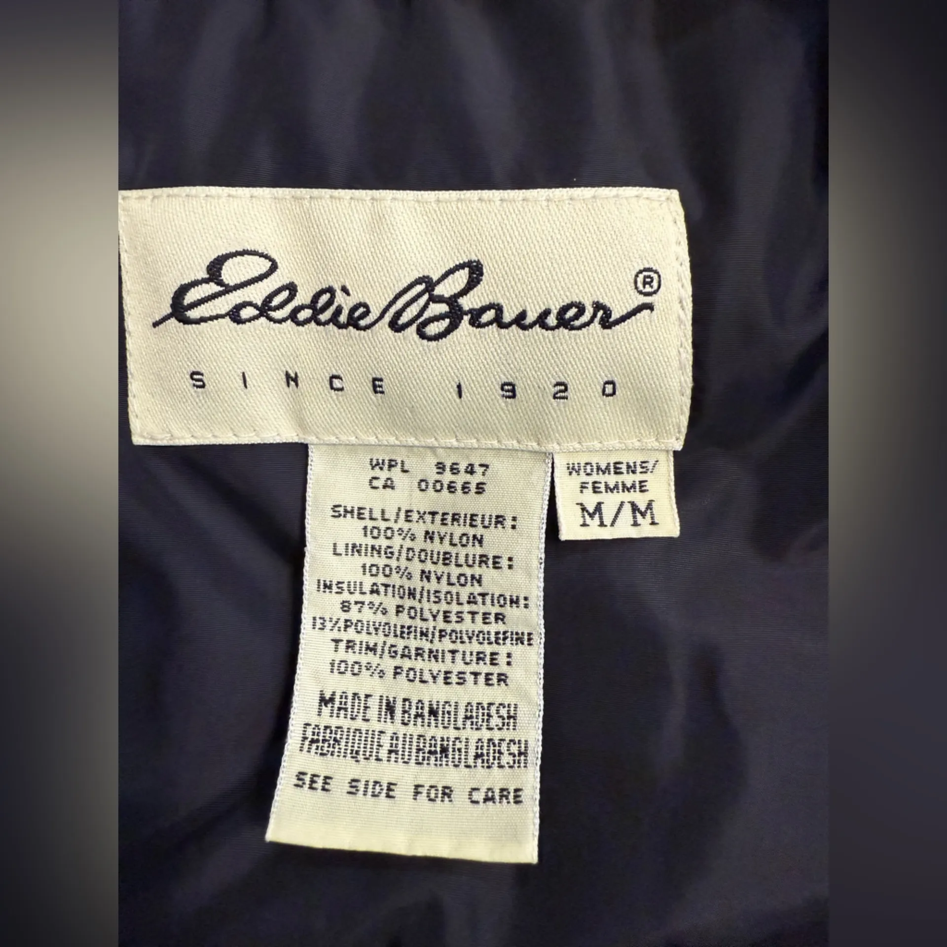 Eddie Bauer Navy Puffer Vest - Image 3