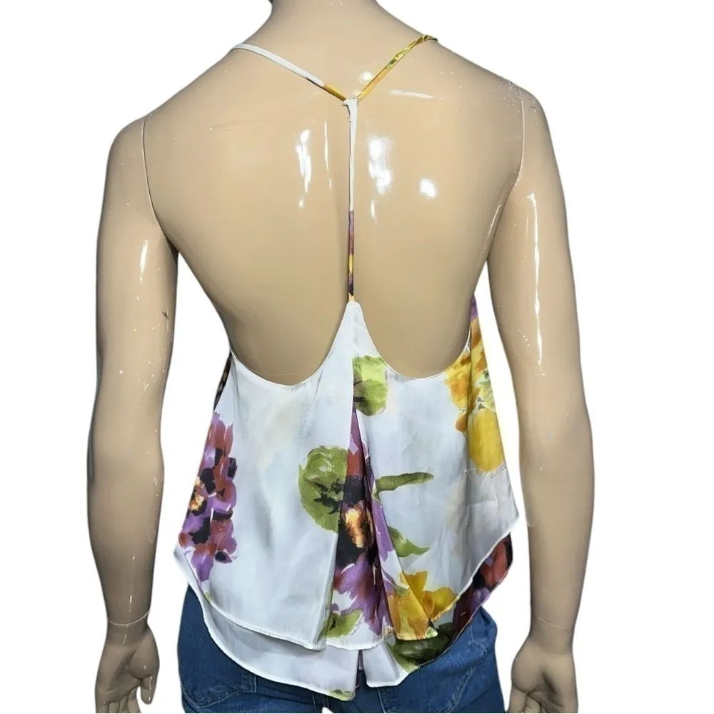 Show Me Your Mumu Women’s Size M Cream Floral Double Layered Y Back Tank Top - Image 6