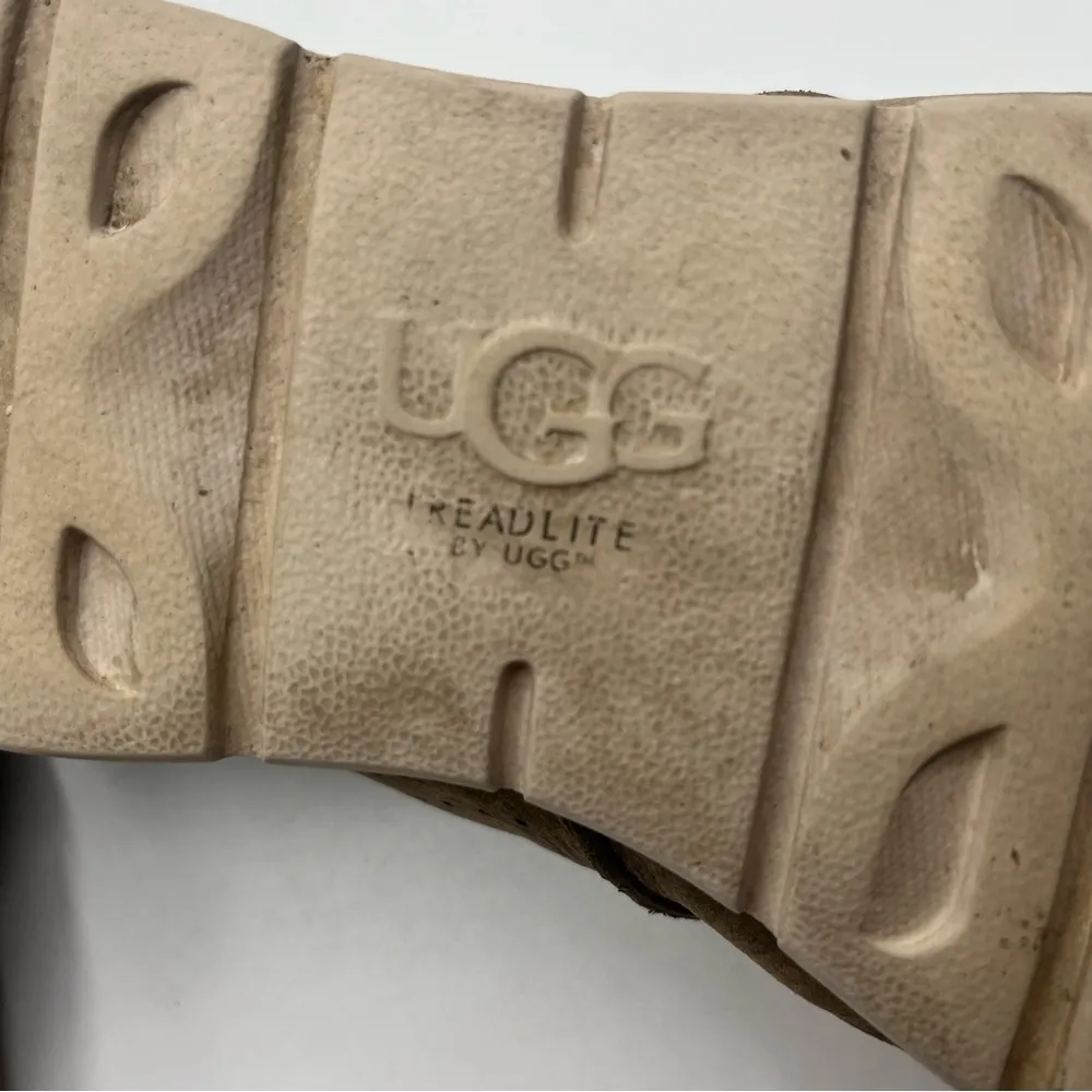 UGG Tye Leather Lace Up Sneakers Brown Nubuck Sz 9.5 - Image 8