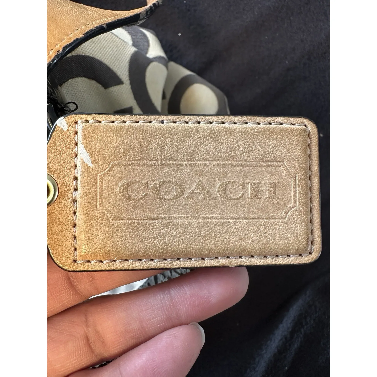 Coach‎ Aubrey Tote Bag Purse Large Designer Y2K Retro Luxury Cream Black Logo - Image 7