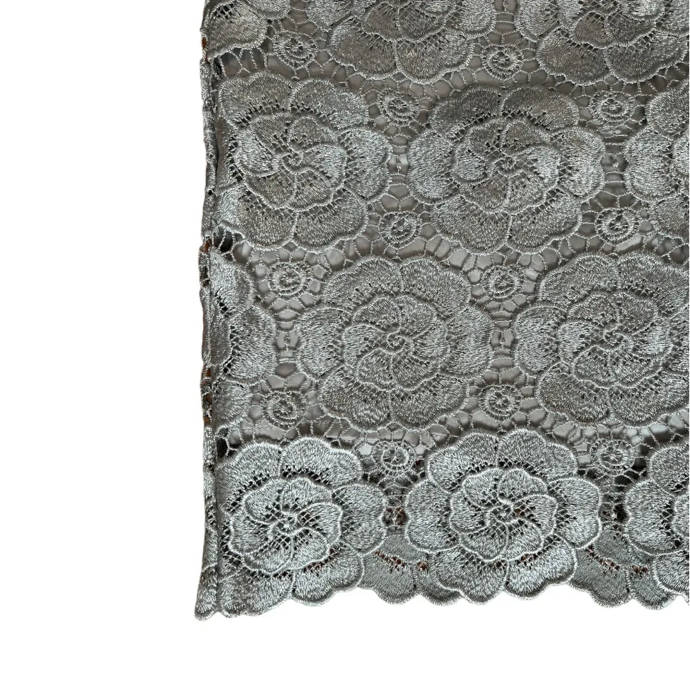 NWOT Anthropologie BHLDN Emmeline Silver Scalloped Hem Dress Size 12 - Image 5