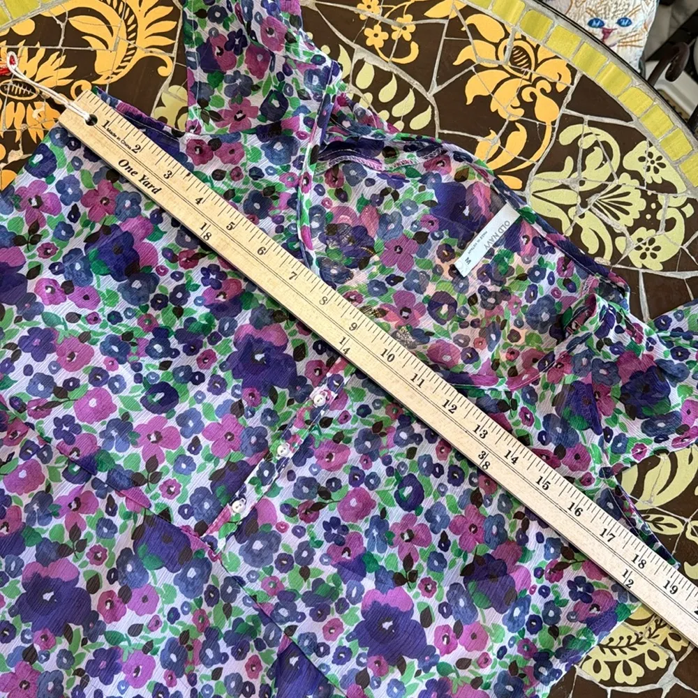 OLD NAVY CHIFFON FLORAL DRESS Sz: M - Image 7