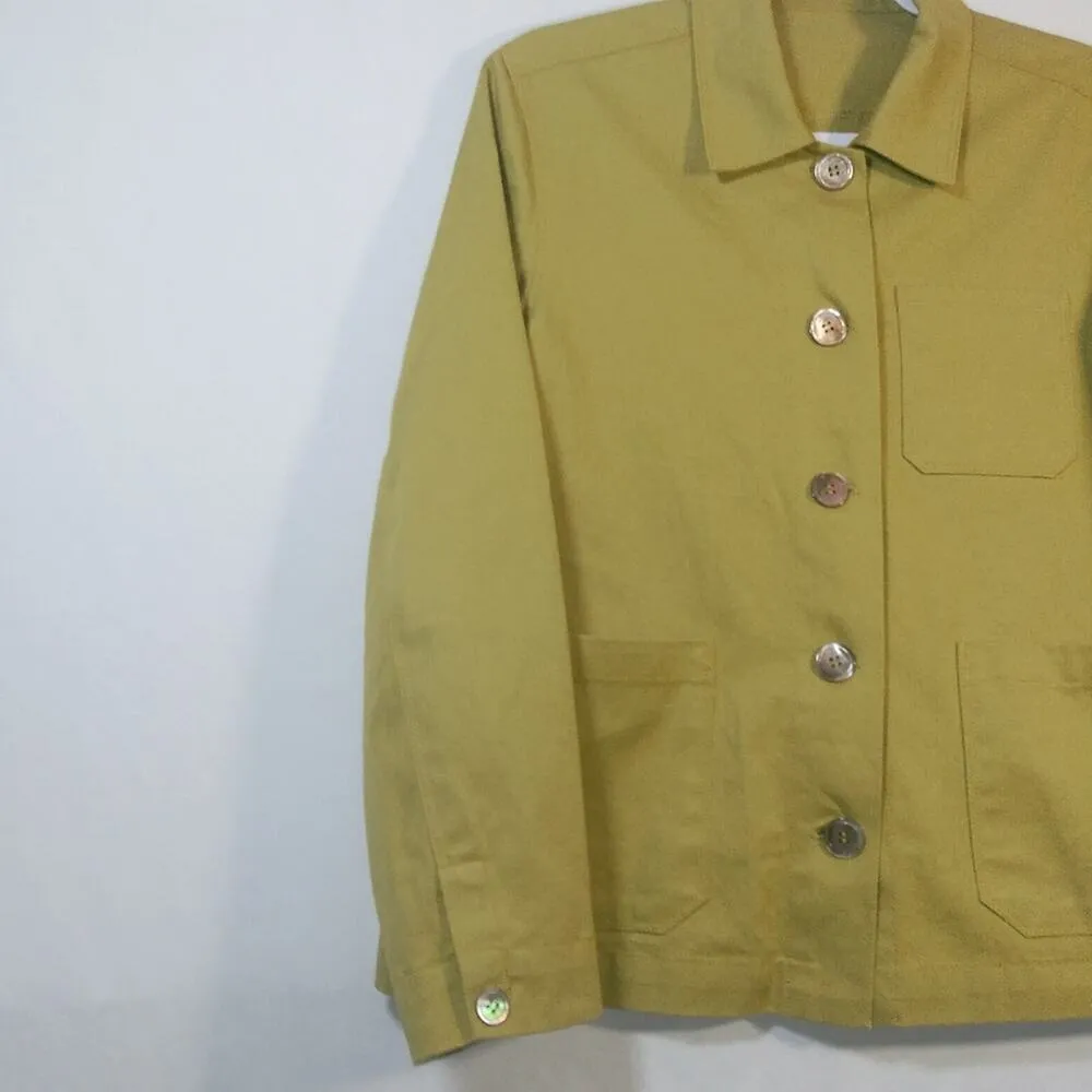 Mustard Yellow Button Front Jacket Spring Casual Size L Size L - Image 5