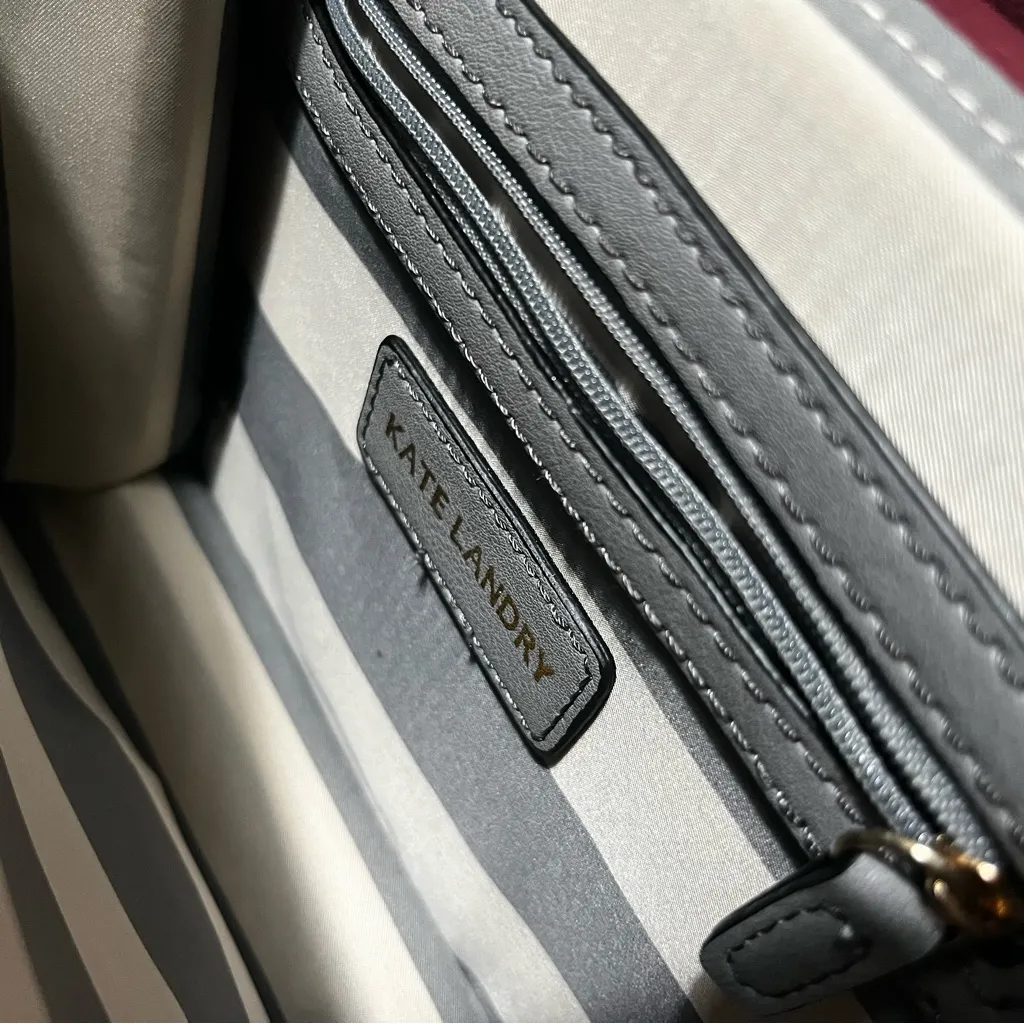 Kate Landry Shimmering Purple Croc Embossed Shoulder Handbag - Image 7