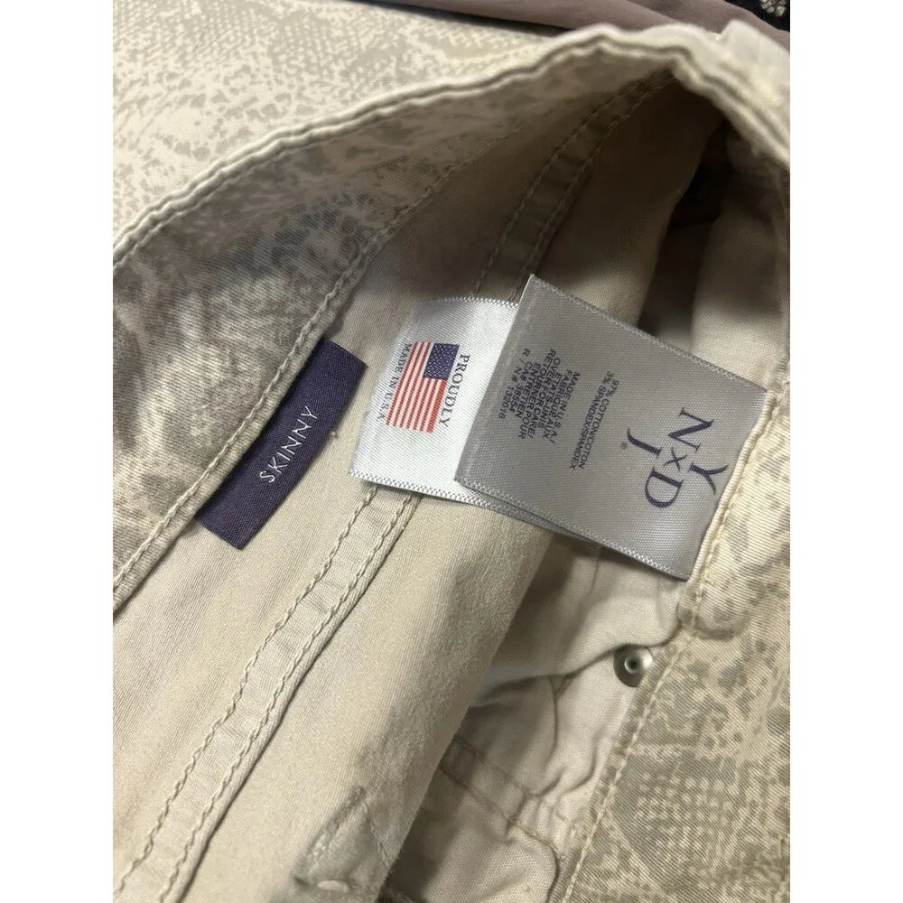 NYDJ Not Your Daughters Jeans STONE PYTHON PRINT Skinny Sheri Size 12 Petite - Image 6