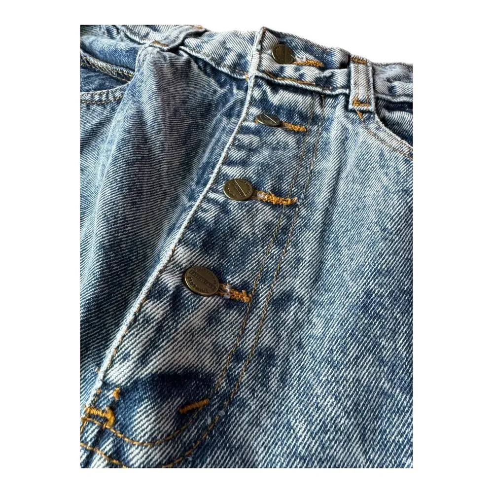 Vintage 80's Essentials Sport Acid Wash high rise Mom Button Fly jeans size 10 Blue - Image 3