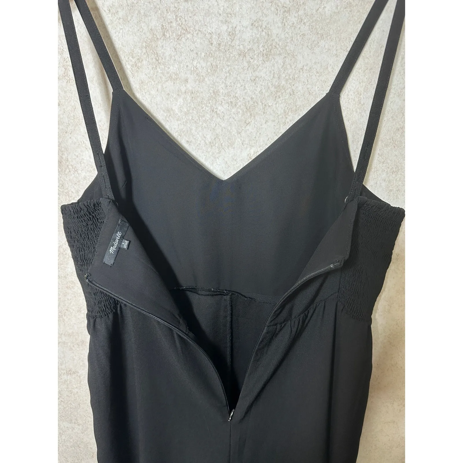 Madewell Black Thistle Cami Jumpsuit Size 6 V-Neck Wide Leg Career Casual Basics - Image 6