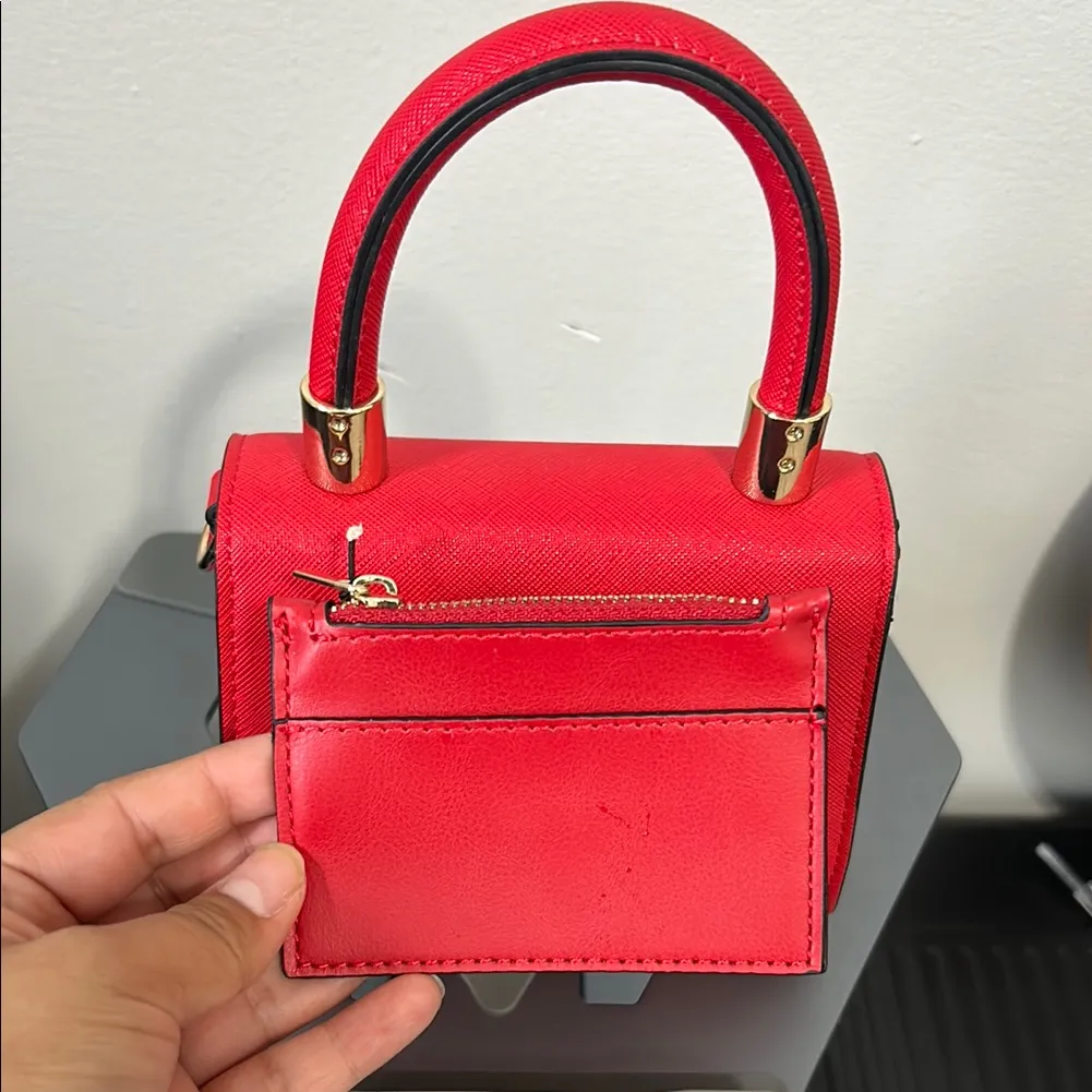 Aldo Red Mini Bag with Gold Hardware / Crossbody strap not included - Image 2