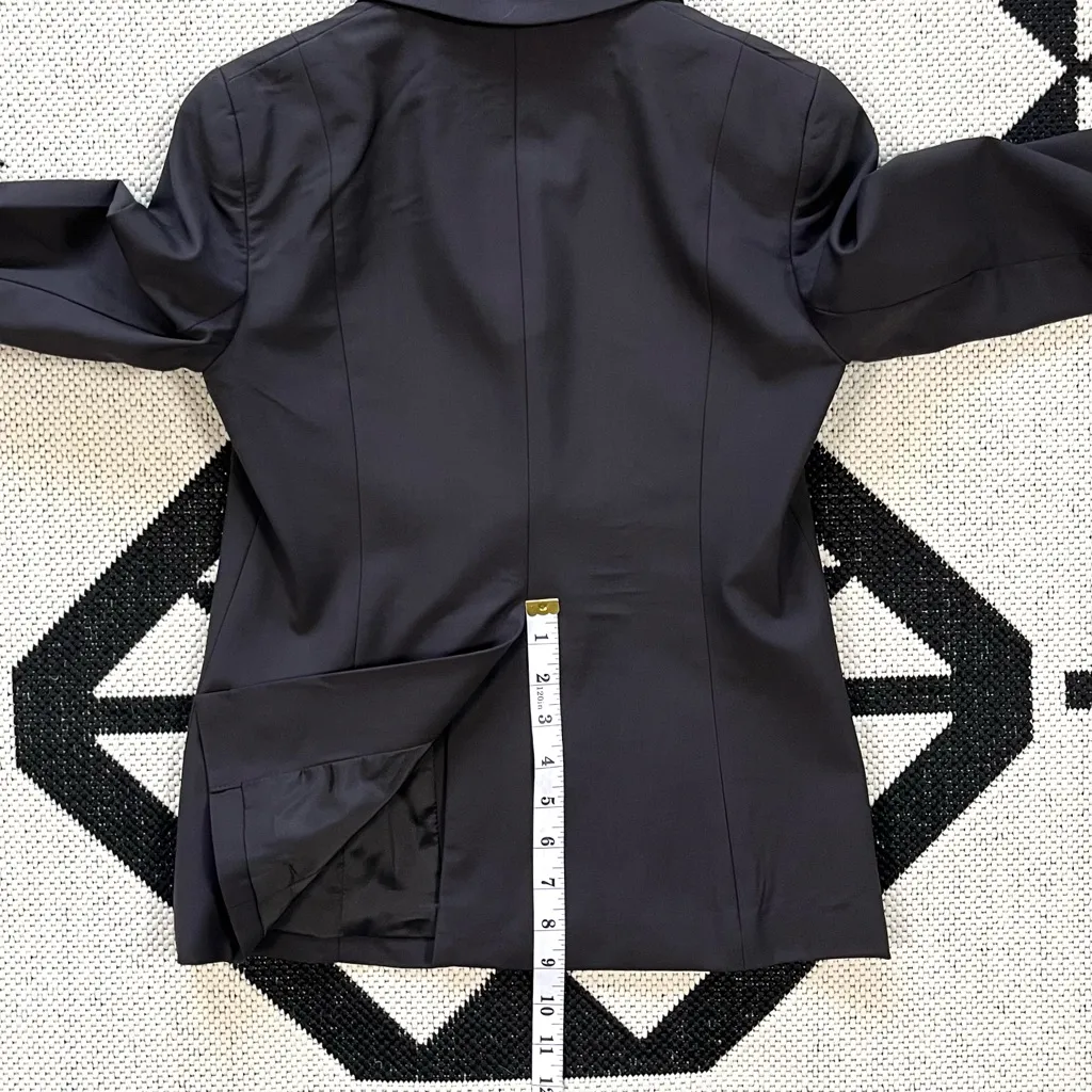 Theory Stretch Wool Single Breasted Blazer in Black Size 0 - Image 10