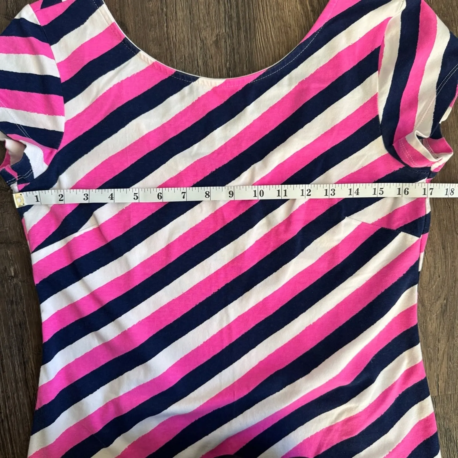 Mahi Gold Addie Dress in Multi Stripe Medium Pink - Image 8