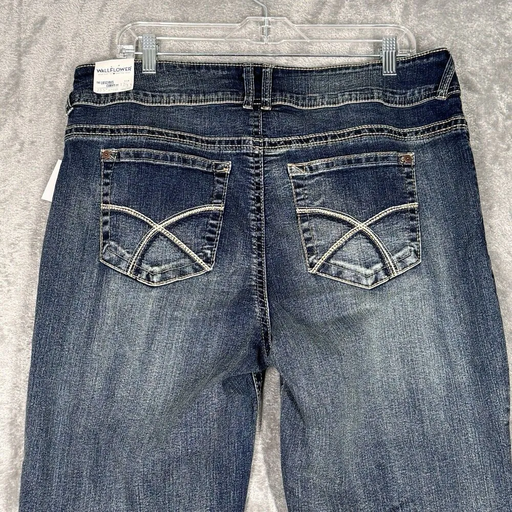 Wallflower Jeans Women 17 33 Blue Luxurious Curvy Fit 23.5" Crop Casual Everyday - Image 5