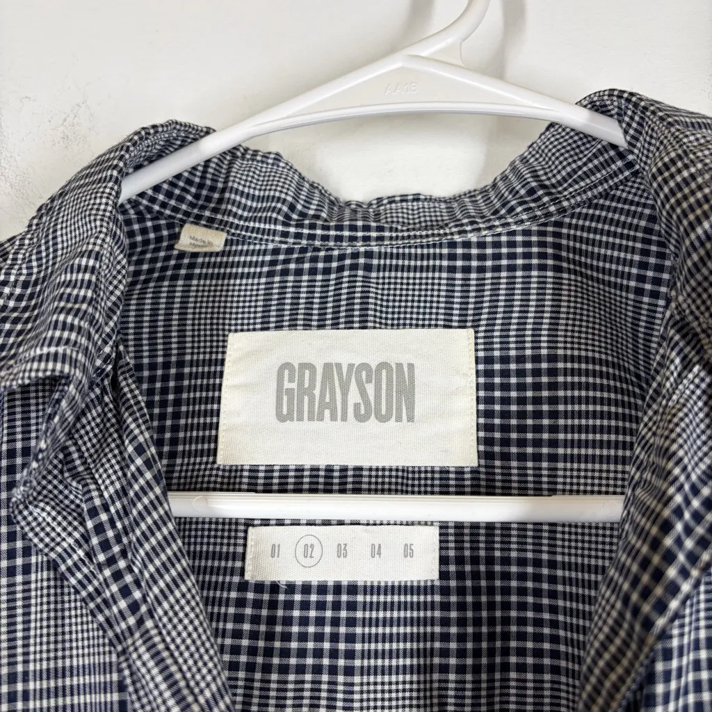 Grayson The Hero Plaid Button Down Top Size 2 or US Small Gray - Image 9
