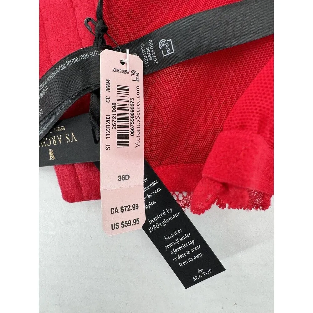 Victorias Secret Set VS Lingerie Pants Bra 36 D Red Lace Sexy Archives Hot​ - Image 15