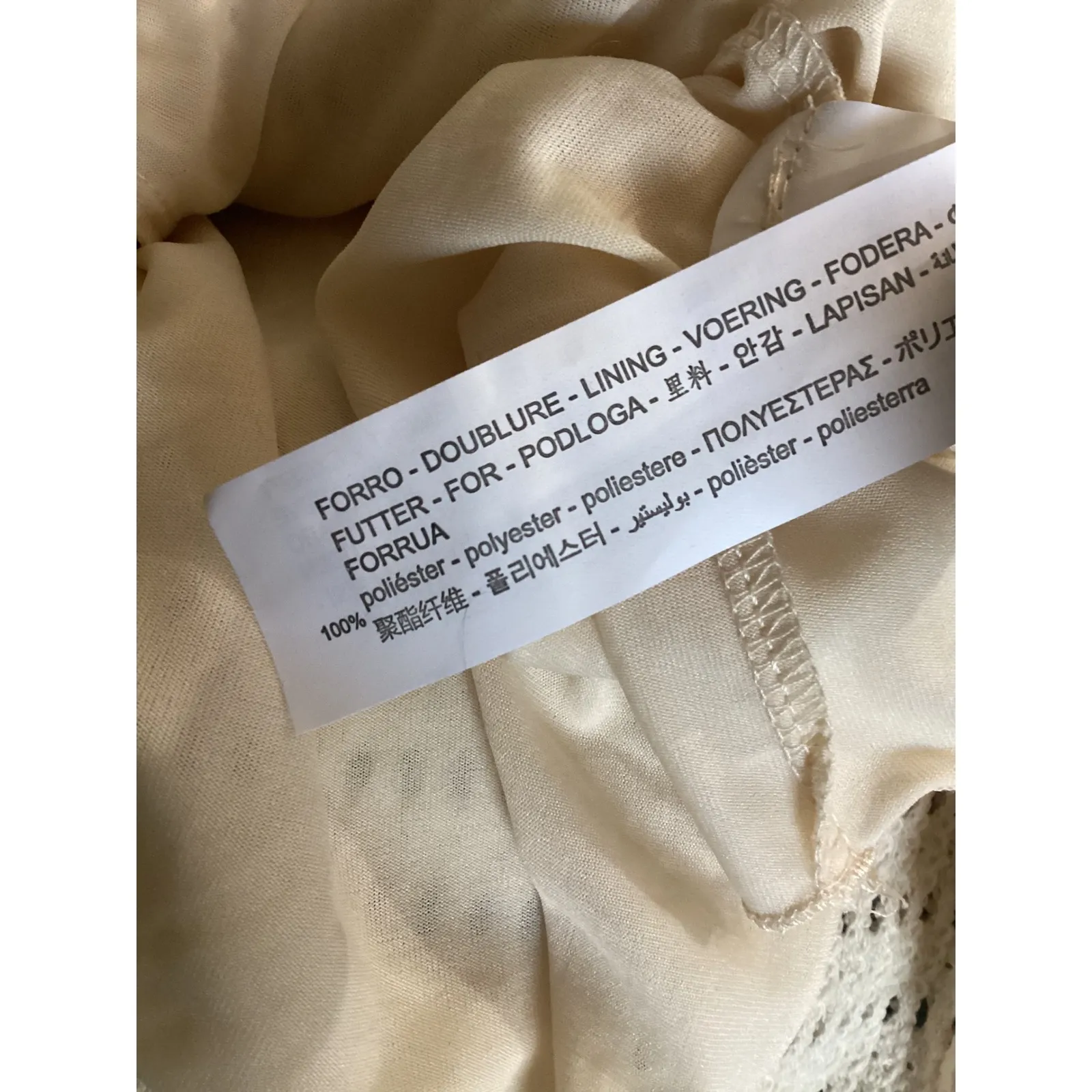 ZARA Crochet Mini Skirt Daisy Applique Cream Women's Size S - Image 4