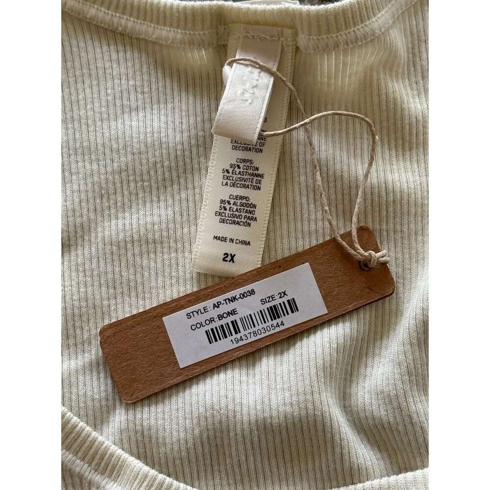 Skims Cotton Rib Tank Bone Size 2X - Image 8