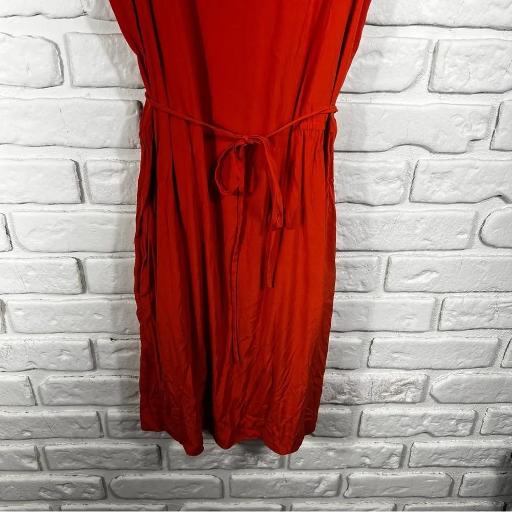 Vince Silk Blend Orange Mini Dress Size Small - Image 9