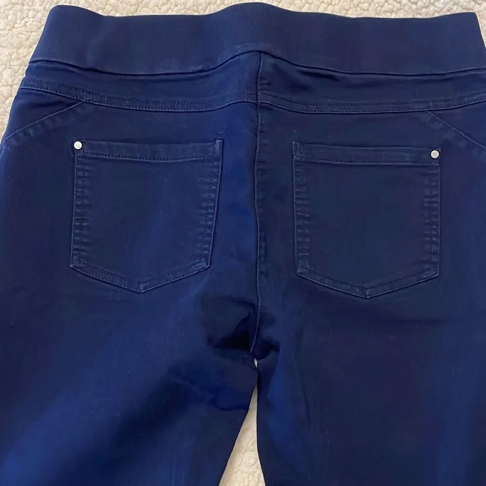 JM Collection Women's Blue Stretch Fitted Pants‎ Size 8 - Image 4