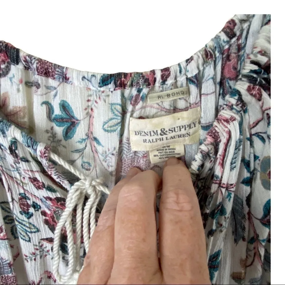 Denim & Supply Ralph Lauren Long Sleeve Boho Blouse Size Medium - Image 6