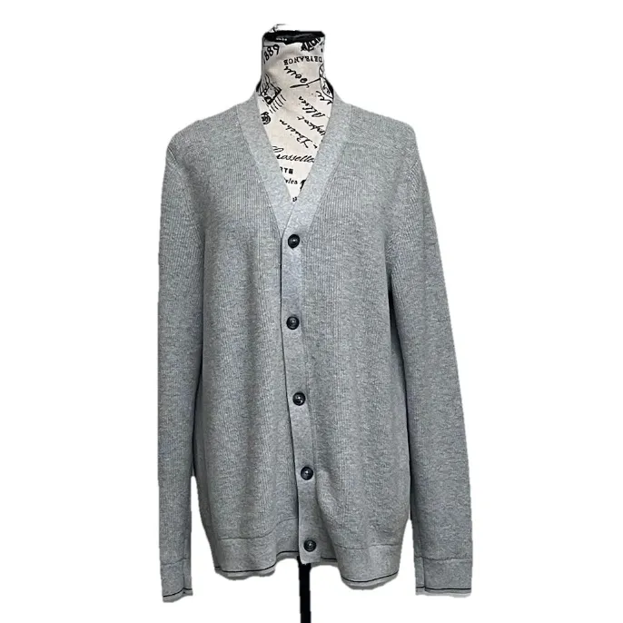 Banana Republic Gray Knit Longline Cardigan Sweater L | Preppy Old Money Capsule - Image 2
