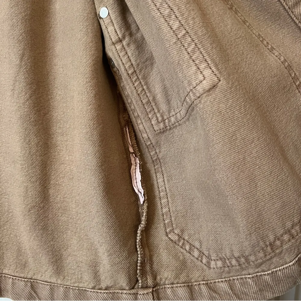 Pull & Bear Tan Chore Coat Barn Jacket Women’s Small EUC Denim - Image 5