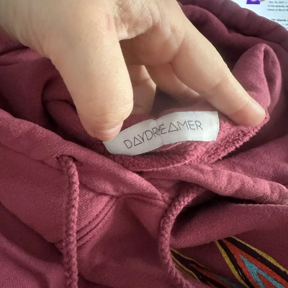 Daydreamer Def Leppard Too Late For Love Pullover Hoodie Pink Size Large - Image 3