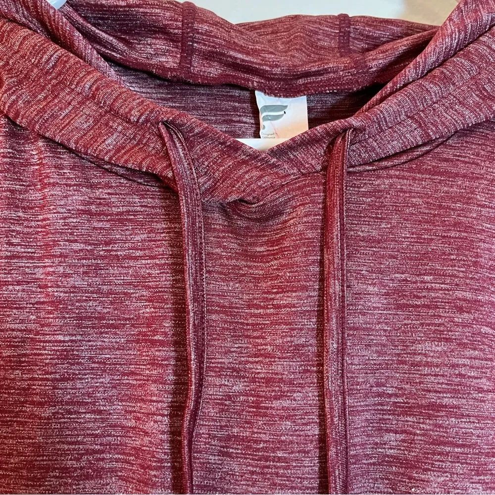 Womens Bea Short Sleeve Athletic Hoodie Burgandy Heather Sz S Preowned - Image 3