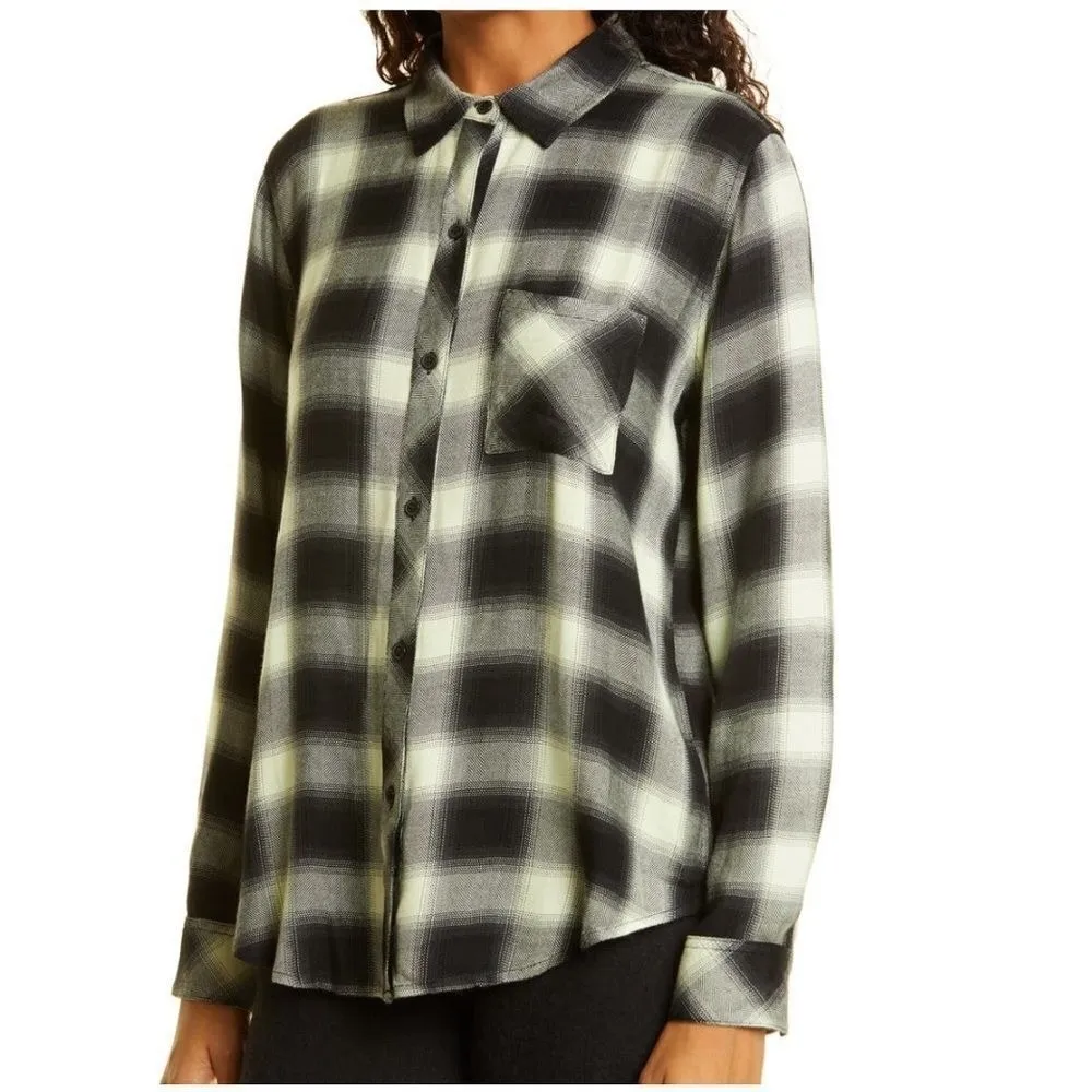 Rails Hunter Plaid Button Up Shirt, Long Sleeve, 90's Black/White, Small, NWT - Image 8