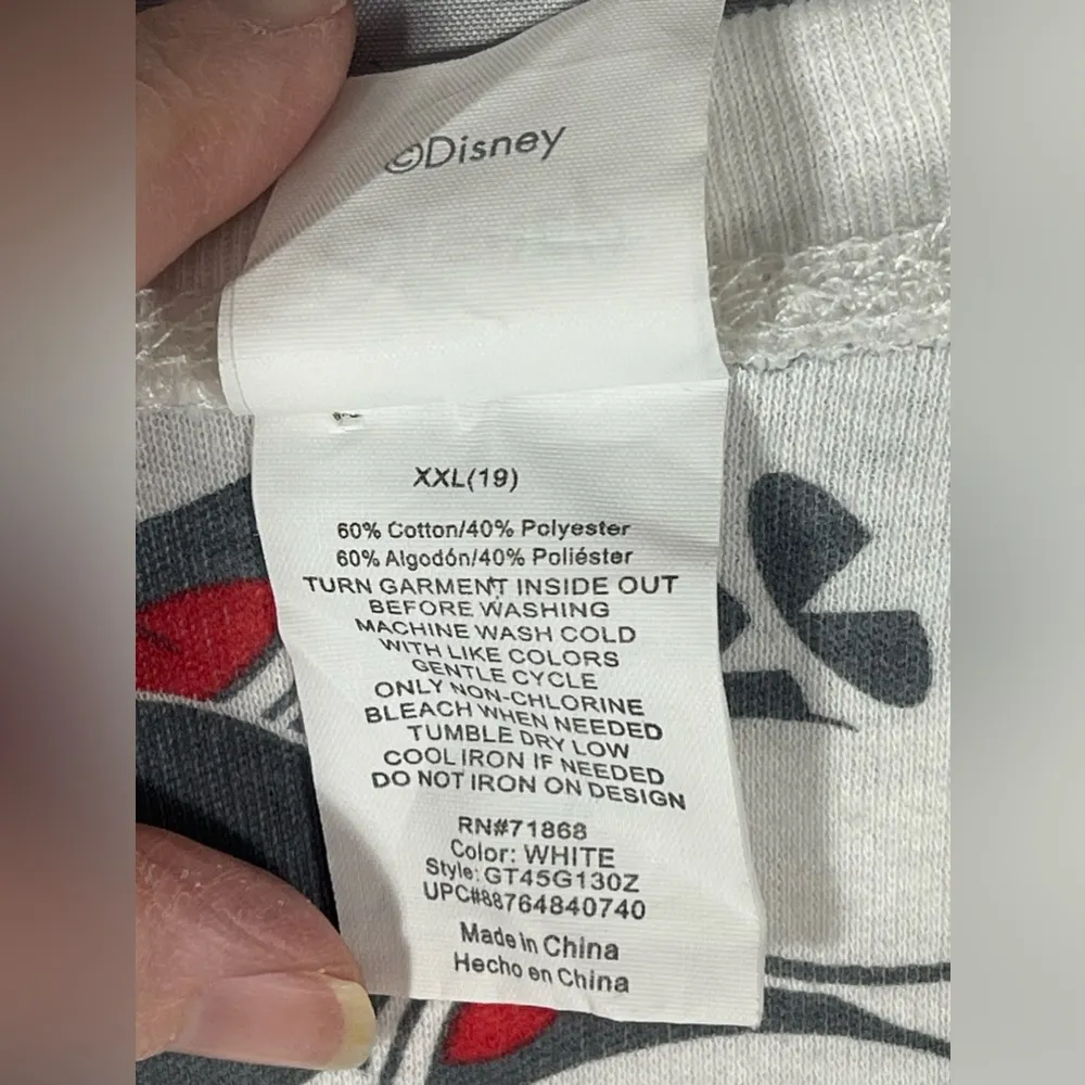 Disney Mickey Mouse Reversible Pullover Long Sleeve White Smiling XXL 19 EUC - Image 13