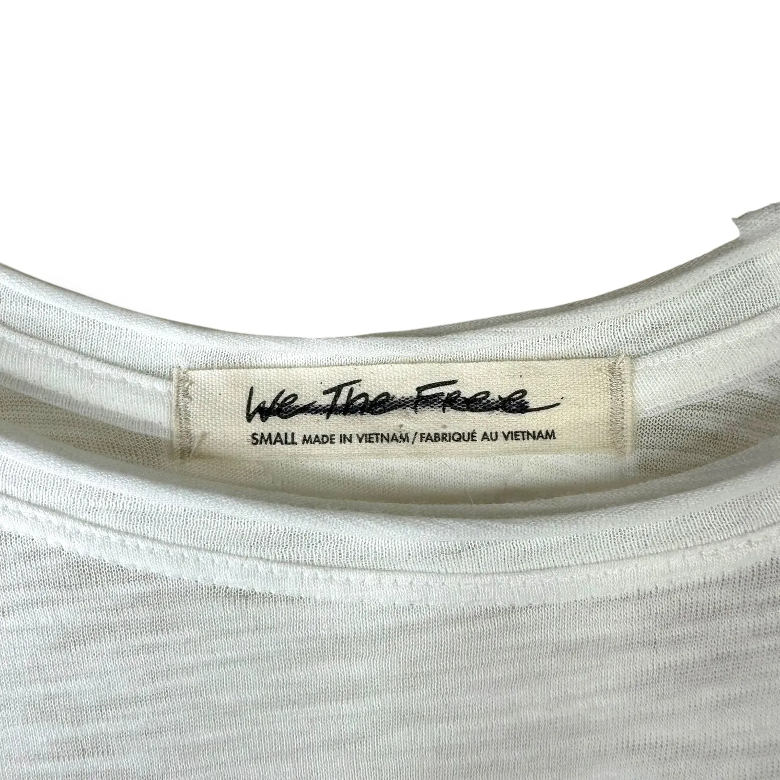 Free People We The Free Aria Trapeze White Boho Drapey Asymmetric Crewneck Top - Image 6