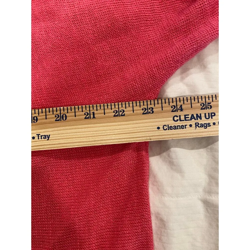 Eileen Fisher Women's Organic Linen Sweater M Pink Red Colorblock Boatneck - Image 6